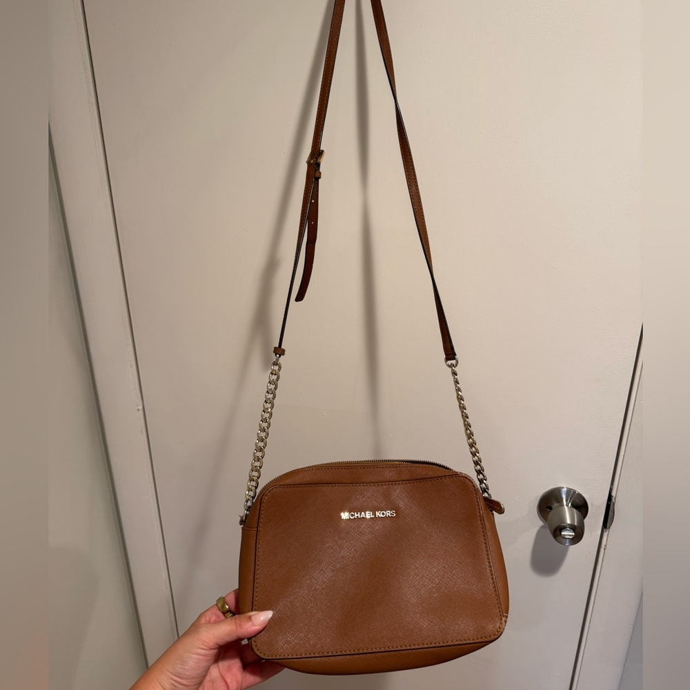 Michael Kors Tan Crossbody Bag with Chain Strap